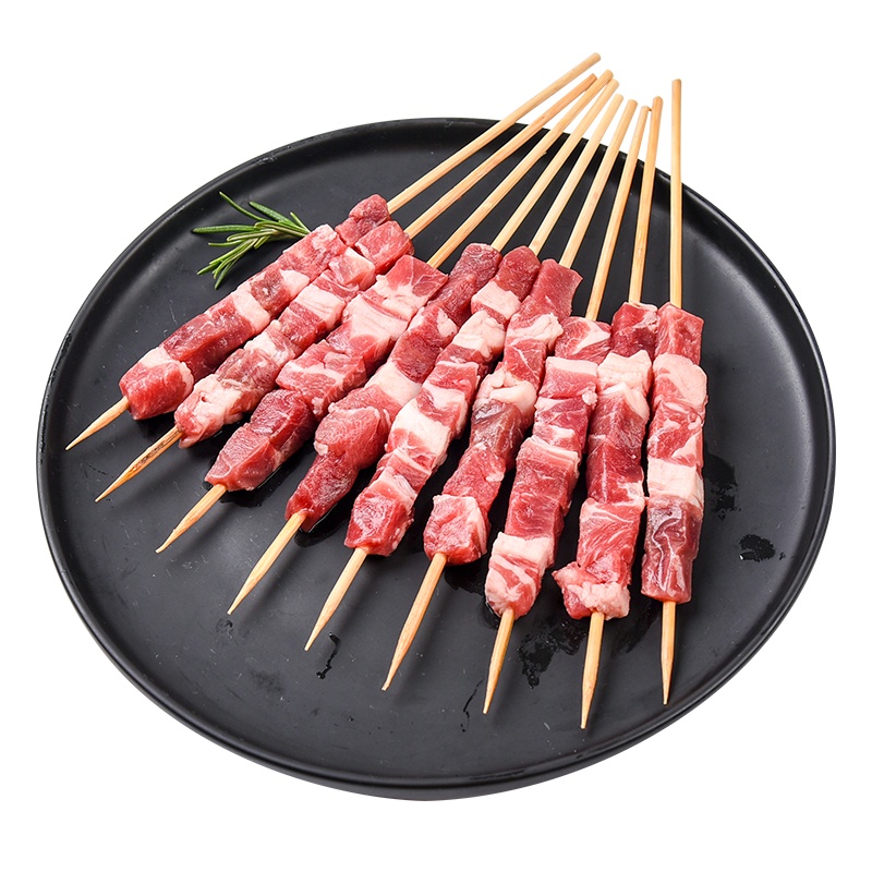 西鲜记 盐池滩羊 羔羊肉串500g/袋 内赠烧烤干撒料 精选180天乳嫩羔羊 烧烤食材