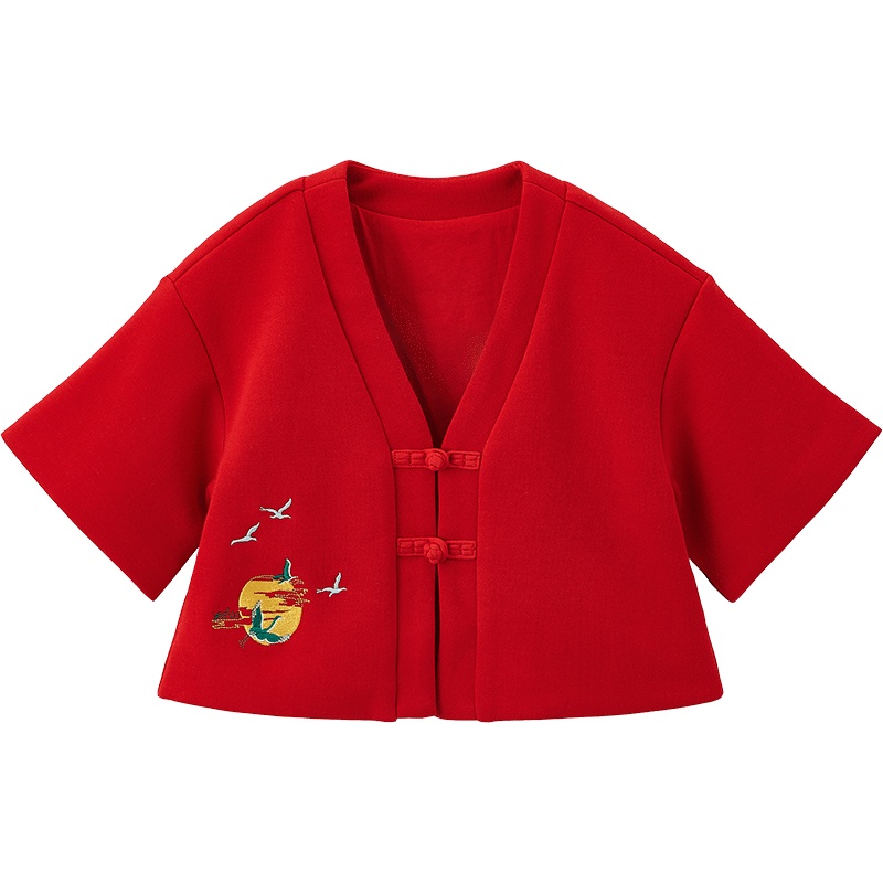 英氏儿童唐装宝宝汉服刺绣上衣YRWBJ30462A01 2020新款秋装