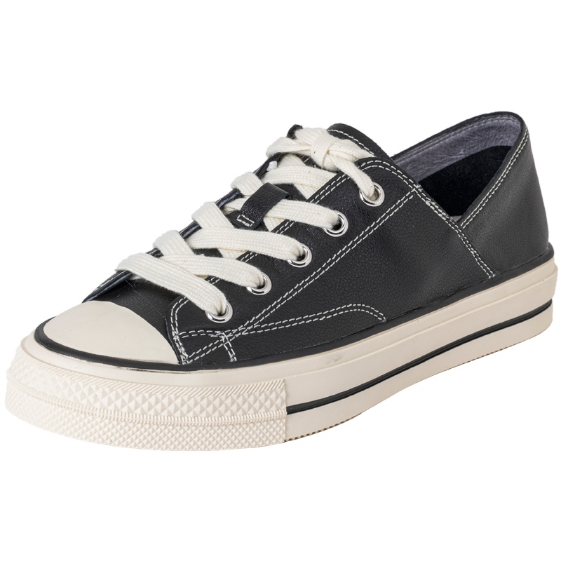 百田森商场同款厚底小白鞋女系带真皮帆布鞋休闲鞋女