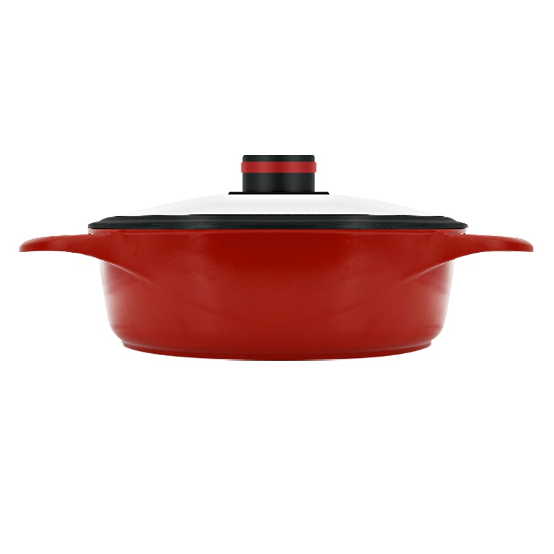 Jeetee吉特不粘少烟麦饭石鸳鸯火锅不粘锅炖锅家用煲汤平底锅具30cm铝合金电磁炉燃气灶通用BLHG001-30G带盖