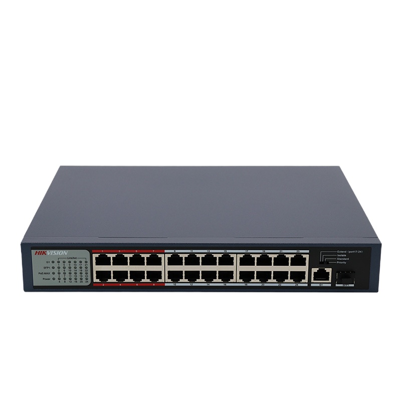 海康威视DS-3E0326P-S 低功率监控专用POE交换机 24路带千兆网口 供电100米(ZX)