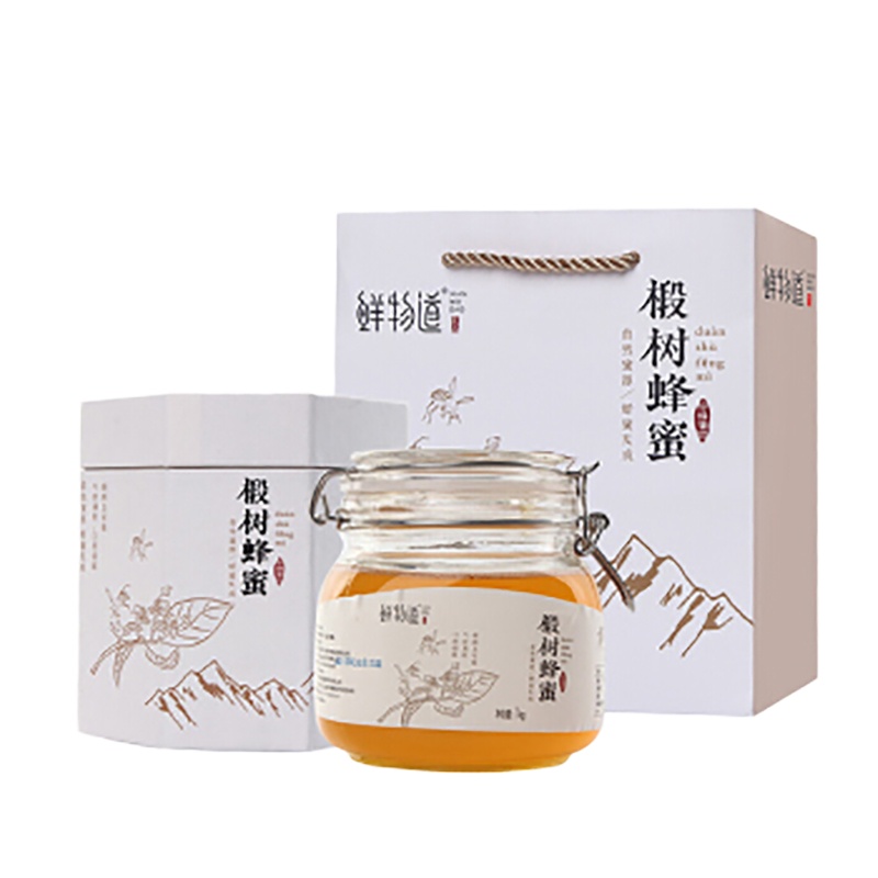 鲜物道 东北黑蜂椴树蜜礼盒装1000g