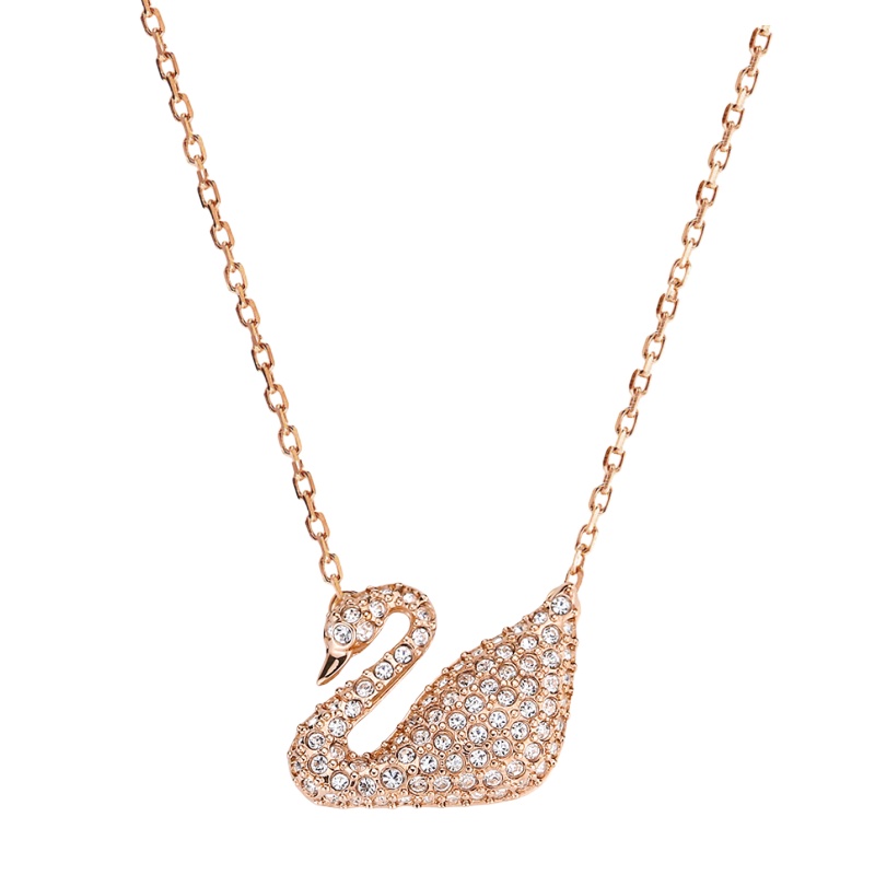 施华洛世奇(SWAROVSKI)经典玫瑰金色天鹅水晶项链女士人造水晶送恋人5121597