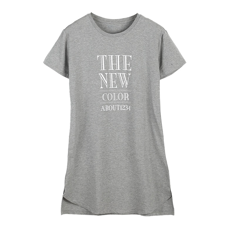 红豆居家(Hodohome)春夏女士棉质圆领萌趣印花轻薄透气家居睡裙