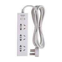 得力(deli) 18218 超功率保护 总控开关 3C认证插座/插排/插线板 3孔位1.8米 白色