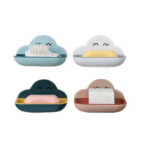 个性可爱沥水皂盒吸盘香皂架卫生间创意免打孔沥水架肥皂置物架【短款】