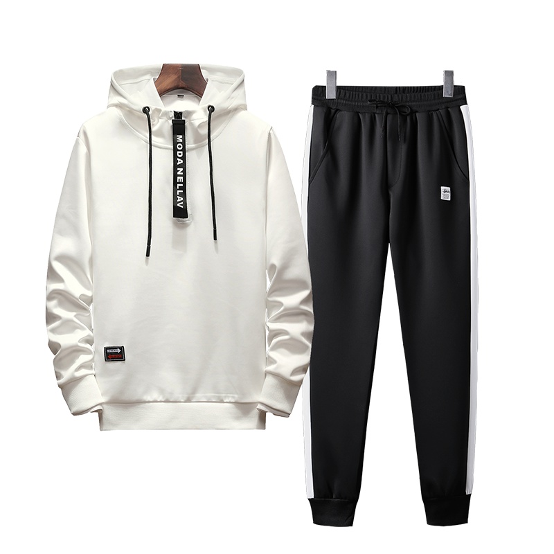 庄吉男士卫衣连帽秋季新款运动休闲套装学生潮流嘻哈长袖套头薄上衣服JU-TCD86