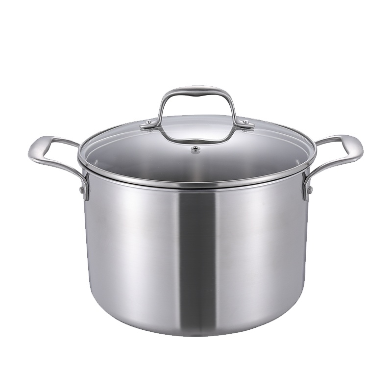 汤锅 304不锈钢汤锅 五层复合不锈钢汤锅 无涂层 电磁炉燃气通用 钛极美(TAIJIMEI)24cm