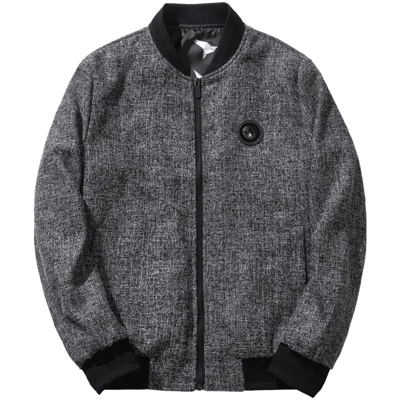 千纸鹤2019秋季男士商务休闲夹克男装棒球领飞行外套男30189