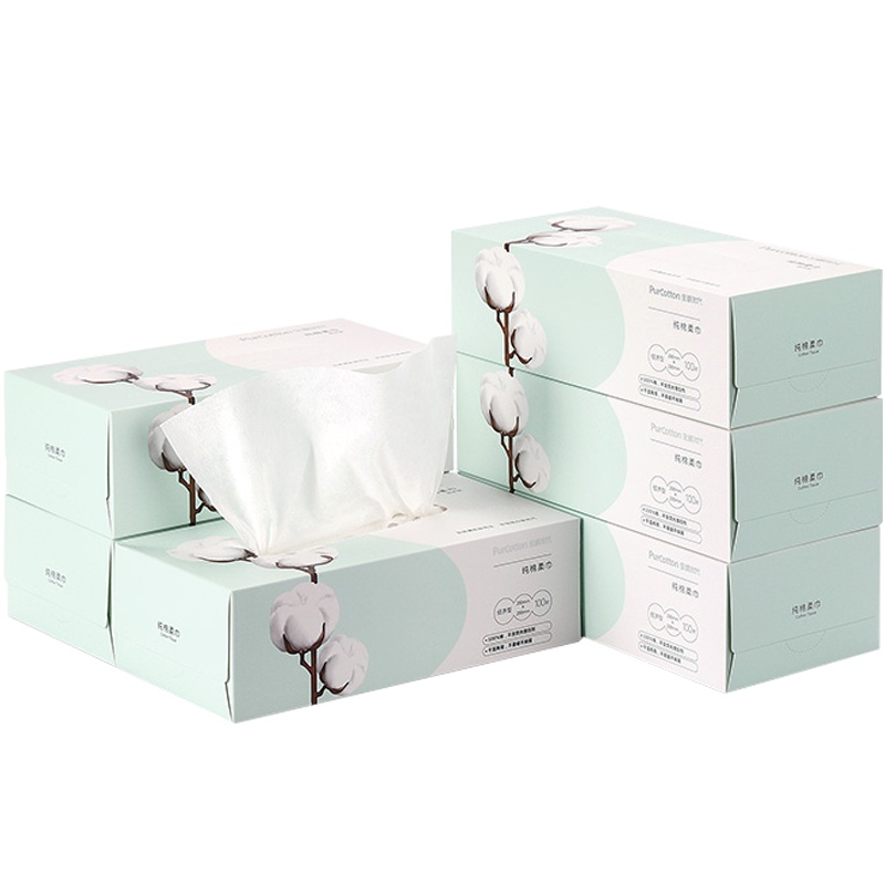 全棉时代 棉柔巾 婴儿 抽纸巾 棉柔巾洗脸 盒装居家洁面棉柔巾 纯棉抽纸巾洗脸巾100片/盒 12盒/组