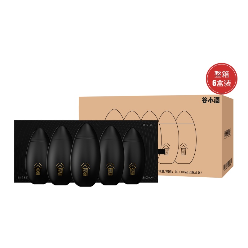 谷小酒匠心版53度100ml*5瓶*6盒 酱香型白酒 整箱礼盒装