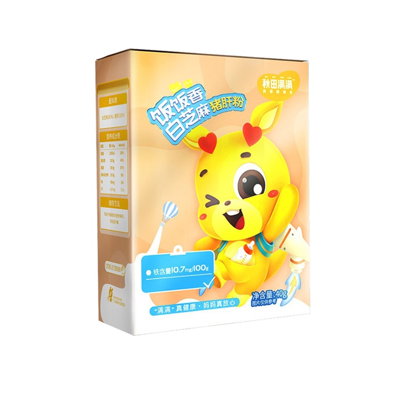 [新包装]秋田满满 白芝麻猪肝粉40g 无添加调味料儿童拌饭料宝宝伴餐粉