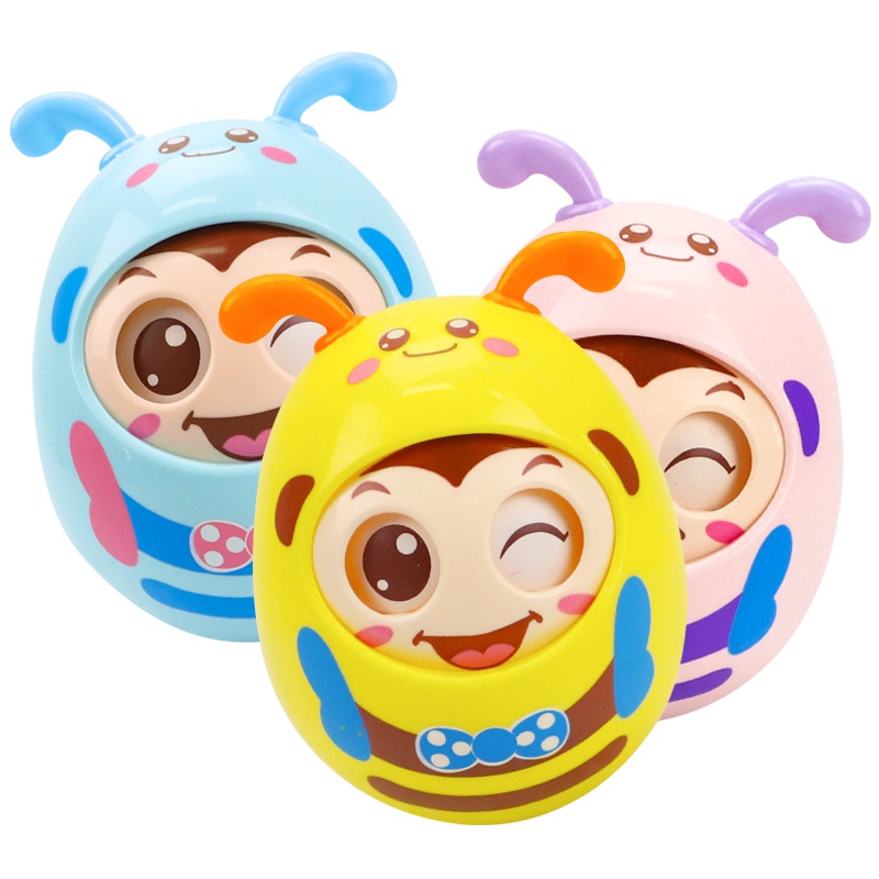 麦多比(myduob) 眨眼不倒翁玩具 牙胶手摇铃婴幼儿宝宝益智儿童122*92*92 小孩1-3岁 塑料 颜色随机