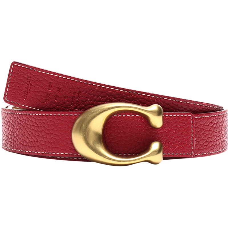 COACH 蔻驰 奢侈品 女士皮革仿古板扣式双面腰带皮带 78175