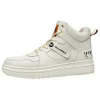 木林森2021新款户外时尚男鞋白色高帮运动鞋男士板鞋潮流百搭休闲小白鞋子男潮鞋