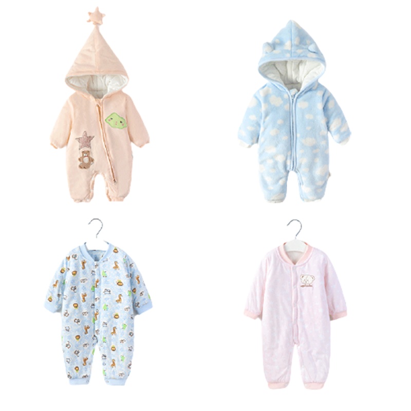 _婴儿连体衣外出服智扣新生儿冬季加厚衣服宝宝爬服0-3-6个月