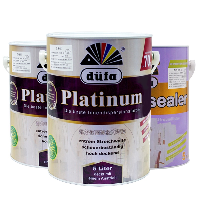 都芳(DUFA) 都芳漆 铂丽高级内墙乳胶漆 水性油漆涂料 墙面漆白色套装15L