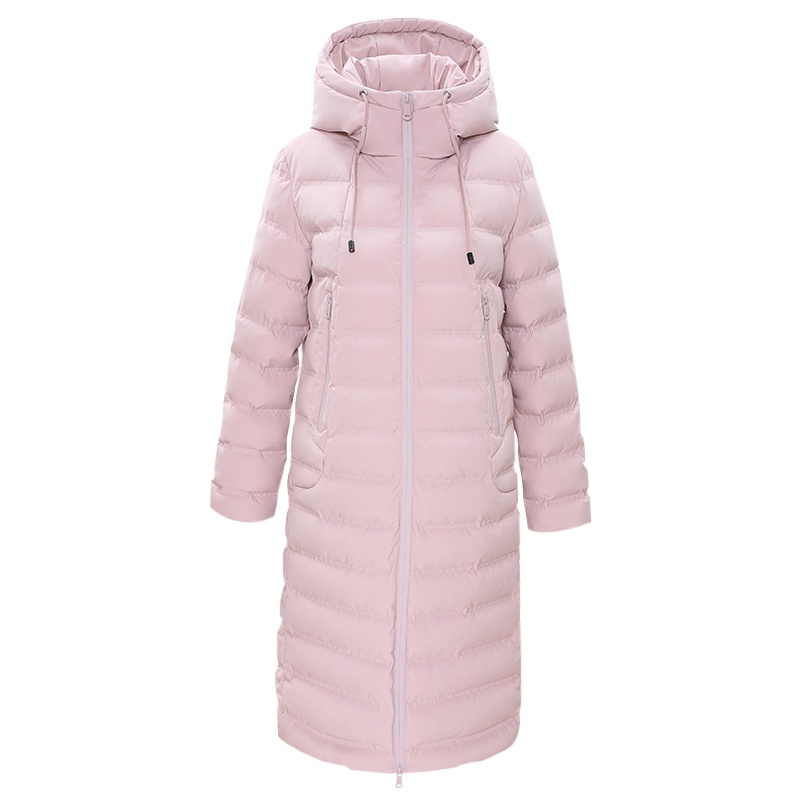 高梵2019冬季新款羽绒服女中长款加厚保暖修身连帽羽绒服长款外套