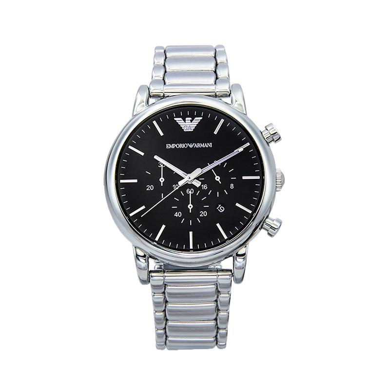 阿玛尼男士手表 防水石英时尚男表高性能腕表 AR1894 银色