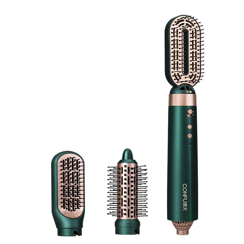 康夫(CONFU)电吹风机 风梳直卷吹三用不伤发 懒人蓬松神器负离子迷小型可换梳头 直发梳KF-3136