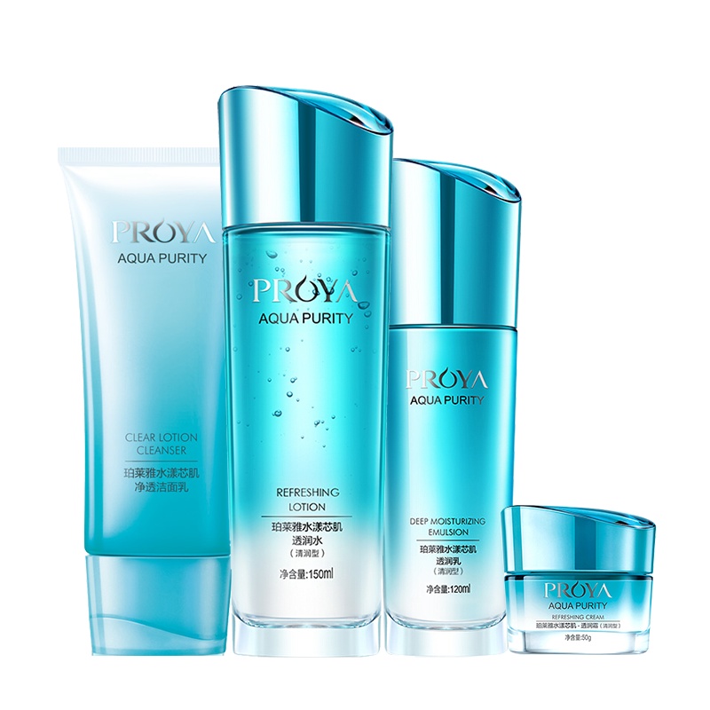 珀莱雅(PROYA)水漾芯肌保湿护肤套装清润型(透润乳120ml+透润水150ml+洁面乳120g+透润霜50g)