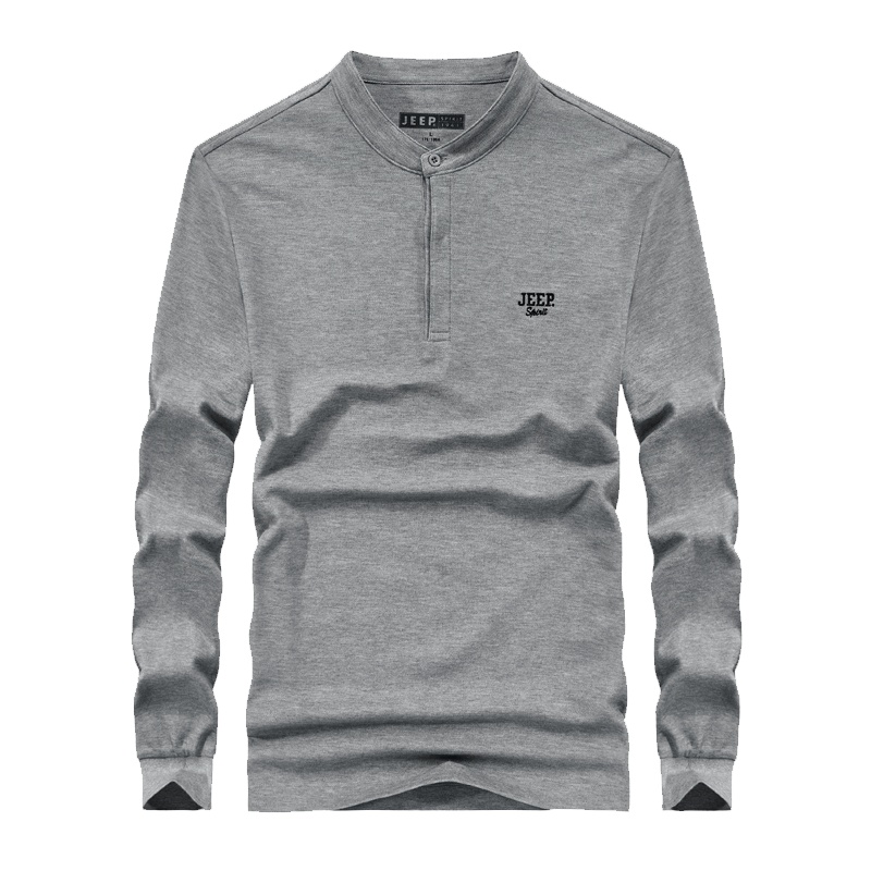 JEEP吉普官方旗舰店秋季T恤时尚青年针织棉弹大码男装