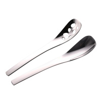 阳光飞歌 304不锈钢勺子 法式创意西餐具漏勺家用咖啡勺 2只装
