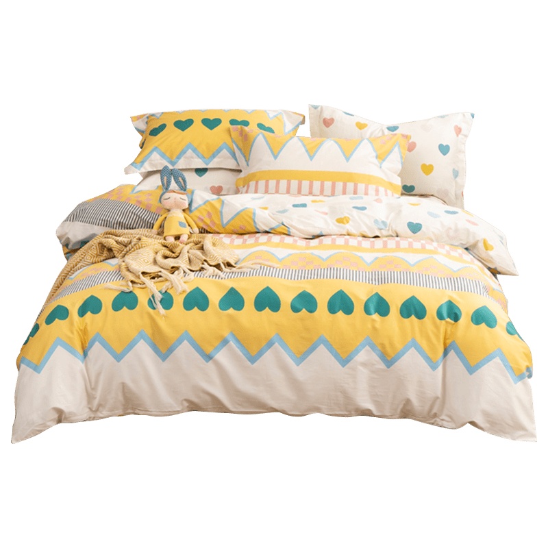 凯诗风尚(CHARSON)四件套 苏宁自营 牛奶绒烫画拼色套件秋冬加厚法兰绒保暖单人学生宿舍床单双面绒被套双人床上用品