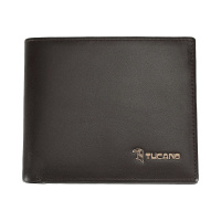 啄木鸟 男士钱包头层牛皮简约商务横款牛皮票夹 WAA0035A-88C0 啡色