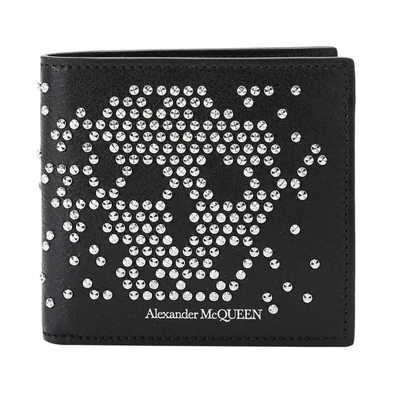 ALEXANDER MCQUEEN 亚历山大·麦昆 男士 皮革铆钉短款钱包钱夹550818 1ACYN