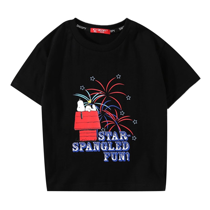 史努比童装男童短袖T恤夏装2021新款儿童女童纯棉半袖薄上衣夏季