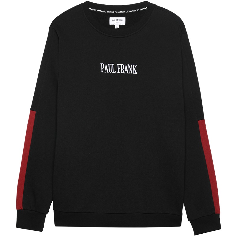 大嘴猴春秋季新款卫衣男韩版休闲宽松纯色上衣潮流 M 黑色