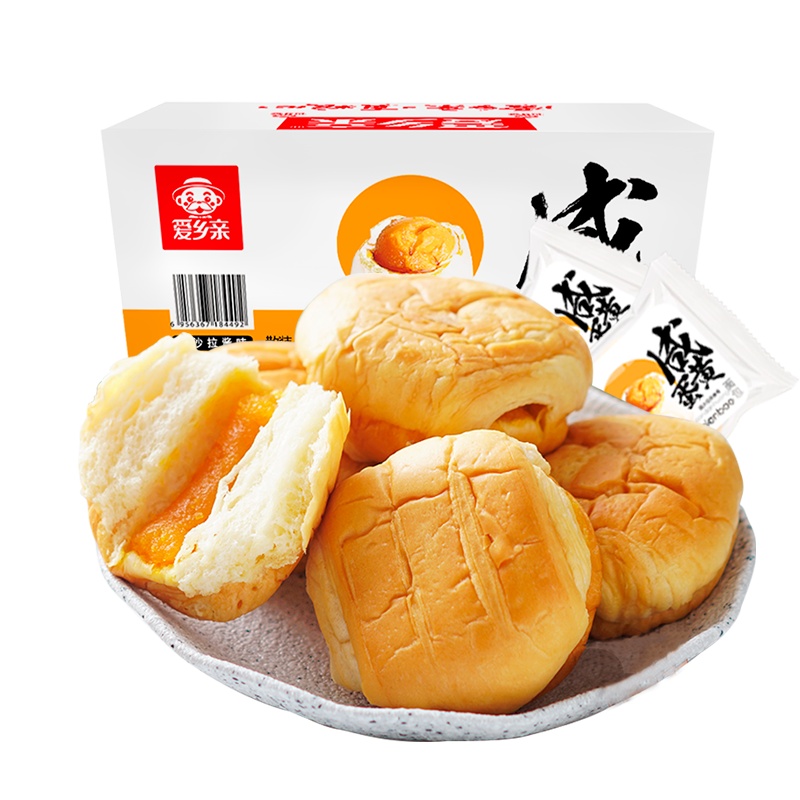 爱乡亲咸蛋黄夹心面包2500g营养早餐糕点整箱小面包休闲零食小吃5斤装