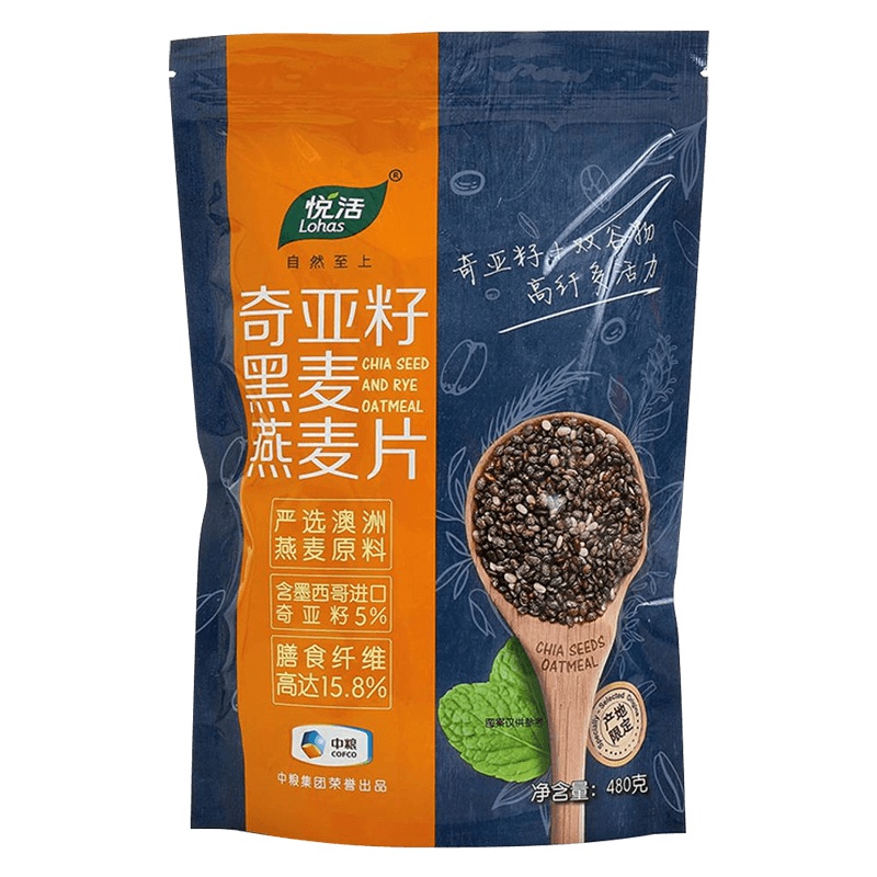 中粮出品 悦活 奇亚籽黑麦燕麦片 480g