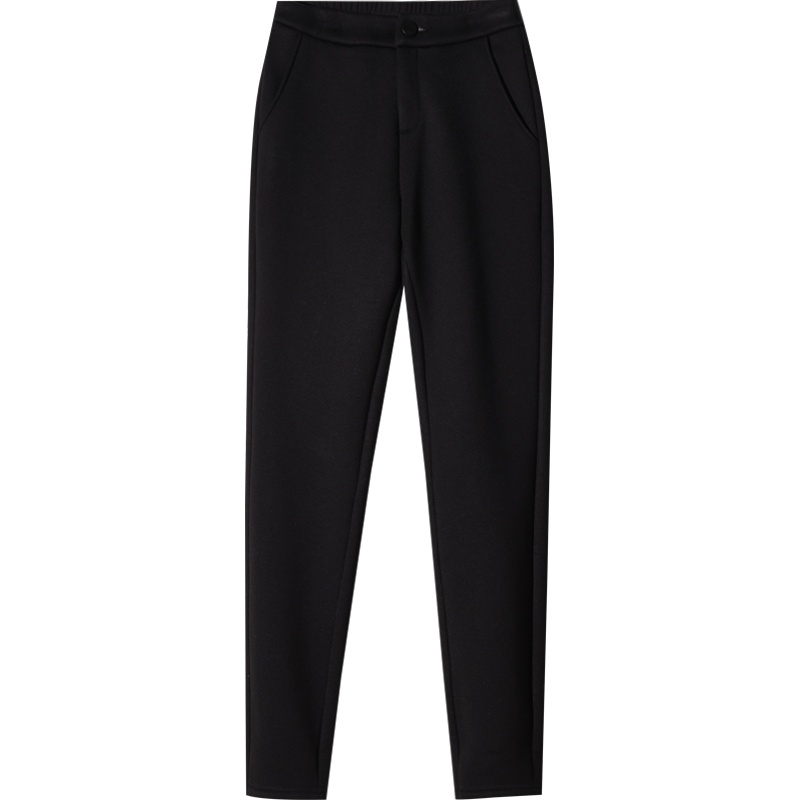 娅丽达女裤黑色小脚裤女2019秋冬新款修身显瘦弹力加绒休闲铅笔裤I4715