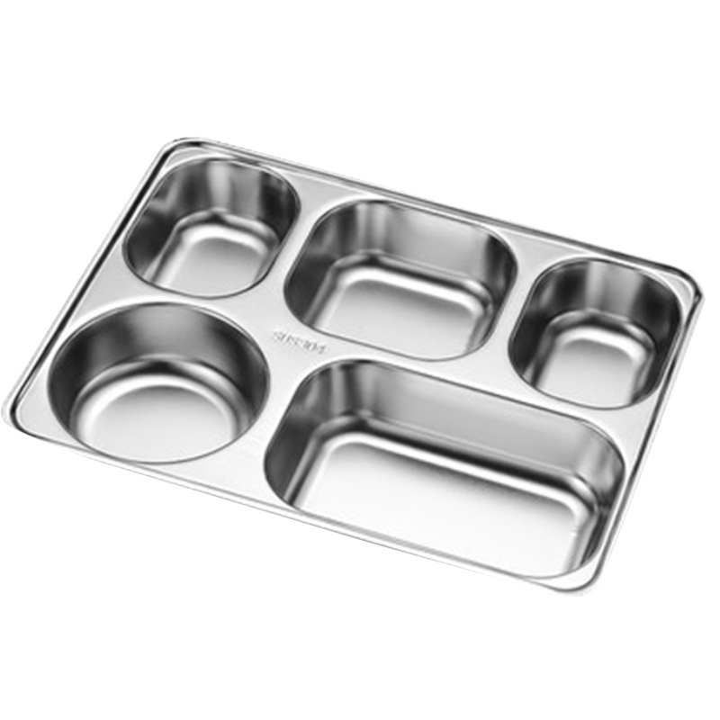 304不锈钢餐盘儿童分隔餐盘食堂快餐盘分格不锈钢饭盘成人分餐盘分隔饭盒家用成人饭盘餐盒童餐盒加厚加深分隔食堂学生分餐盘