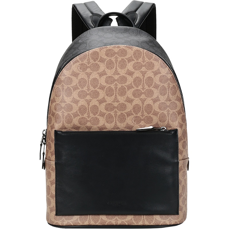 COACH 蔻驰 男士专柜款涂层帆布/皮革/织物双肩包 5081