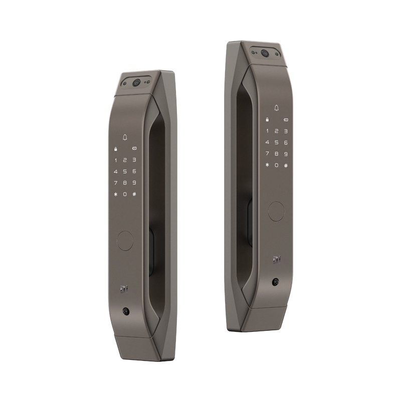 德施曼小嘀全自动猫眼智能指纹锁家用密码锁电子锁防盗门锁Q3M咖啡金