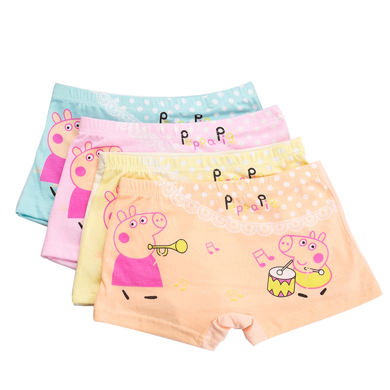 晴思花[4条装]儿童内裤男女童内裤平角裤3-12岁中小四角裤