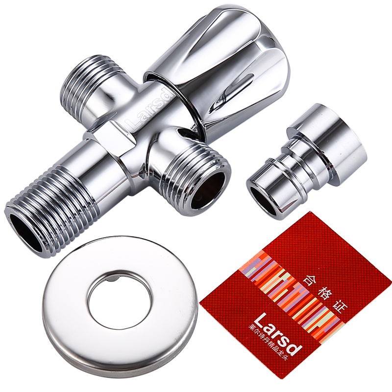 莱尔诗丹 Larsd LD112T 双用角阀 一进二出三通角阀 全铜加厚三角阀止水阀