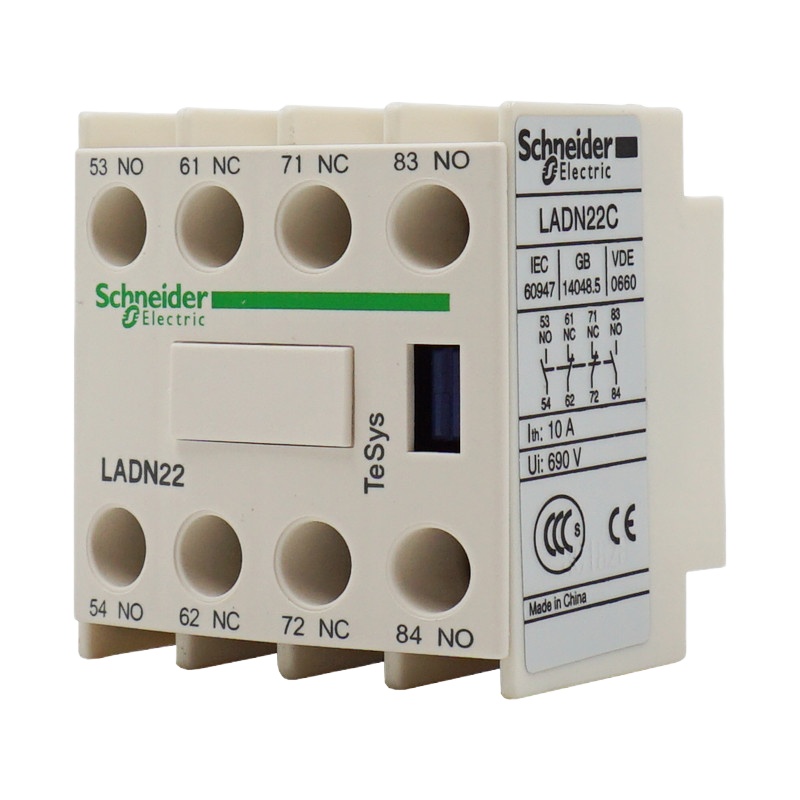 施耐德电气 接触器辅助触点 LADN22C 正装辅助触头 LAD-N22C 两常开两常闭