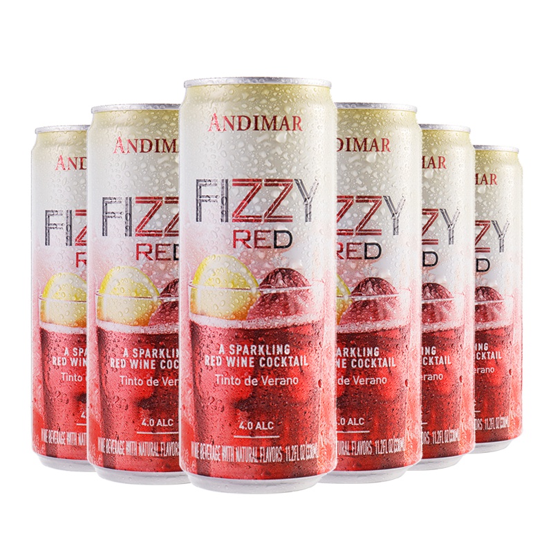 西班牙原瓶进口红酒 爱之湾(ANDIMAR)霏逸轻气泡果味甜红葡萄酒鸡尾酒 330ml*6罐箱装