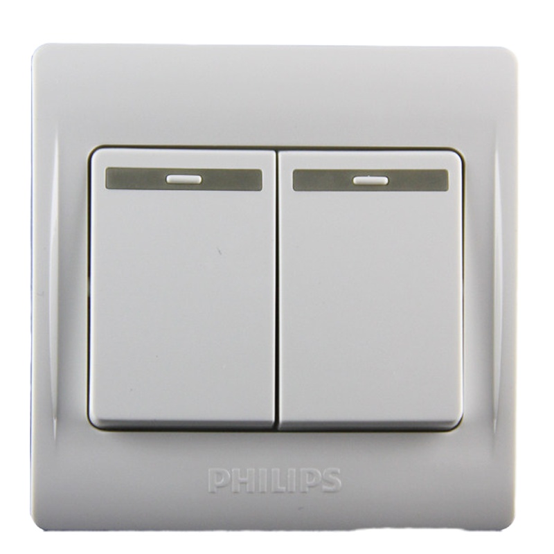 飞利浦(Philips) 墙壁开关 二位按键开关面板 单个装
