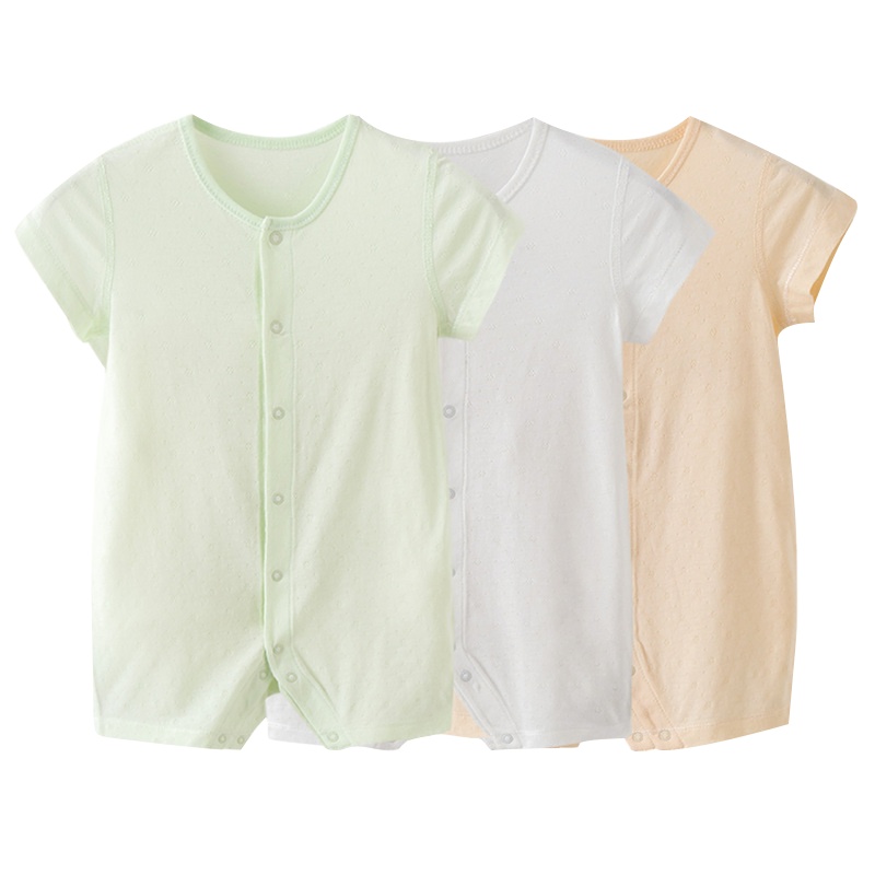 丽婴房婴儿衣服男女宝宝连体衣夏装婴儿竹纤维短袖游戏裤新款