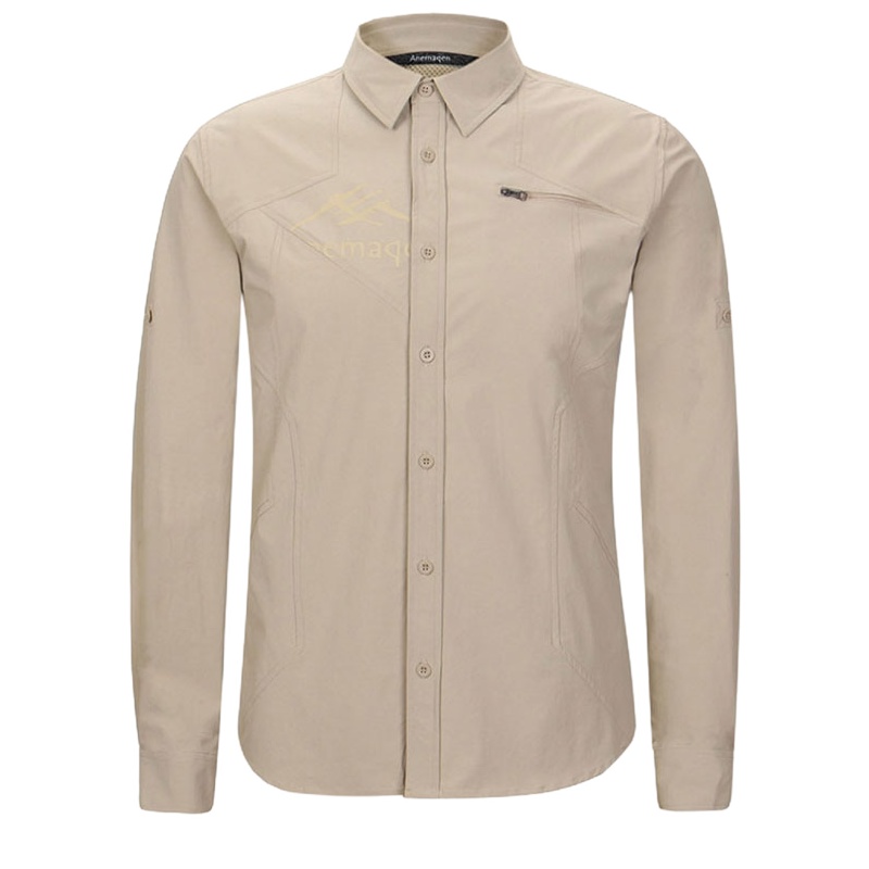 阿尼玛卿/ANEMAQEN 速干POLO衫男 户外休闲商务翻领衬衫 ATM-1646 卡其色