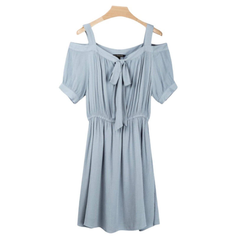 【专柜同款】拉夏贝尔温柔风连衣裙吊带女夏装新款拉夏贝尔收腰遮肚蝴蝶结短裙10016903