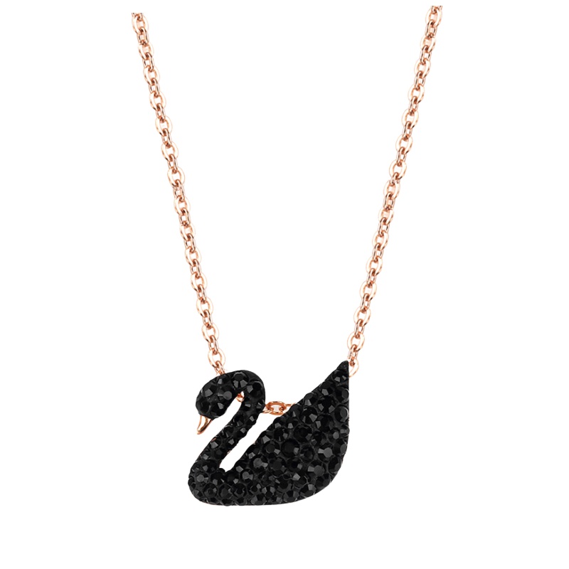 SWAROVSKI施华洛世奇 黑天鹅水晶项链女小号 人造水晶 送恋人 女士5204133