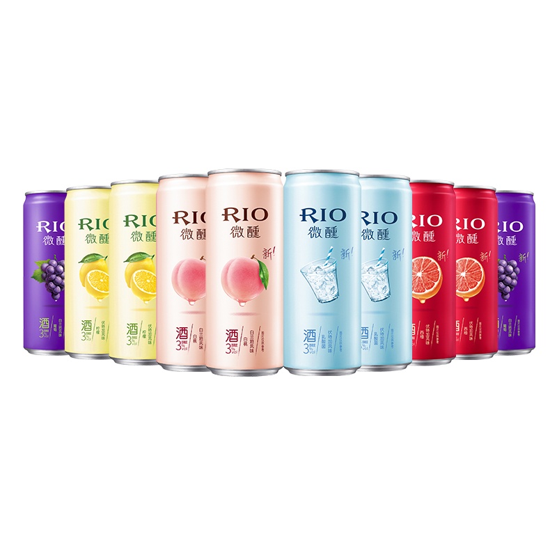 锐澳(RIO)洋酒 鸡尾酒 预调酒 微醺系列组合 330ml*10罐(微醺4种口味*2+乳酸菌*2)