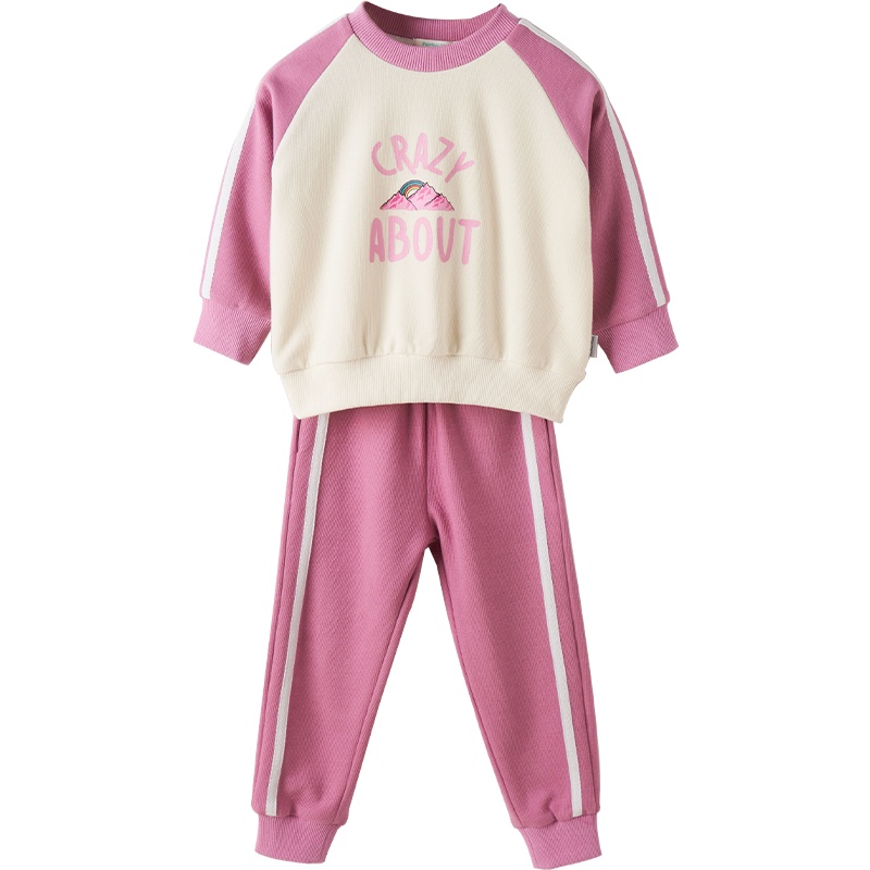 咕噜日记2021春夏新品儿童圆领插肩袖套装CZTZ1001