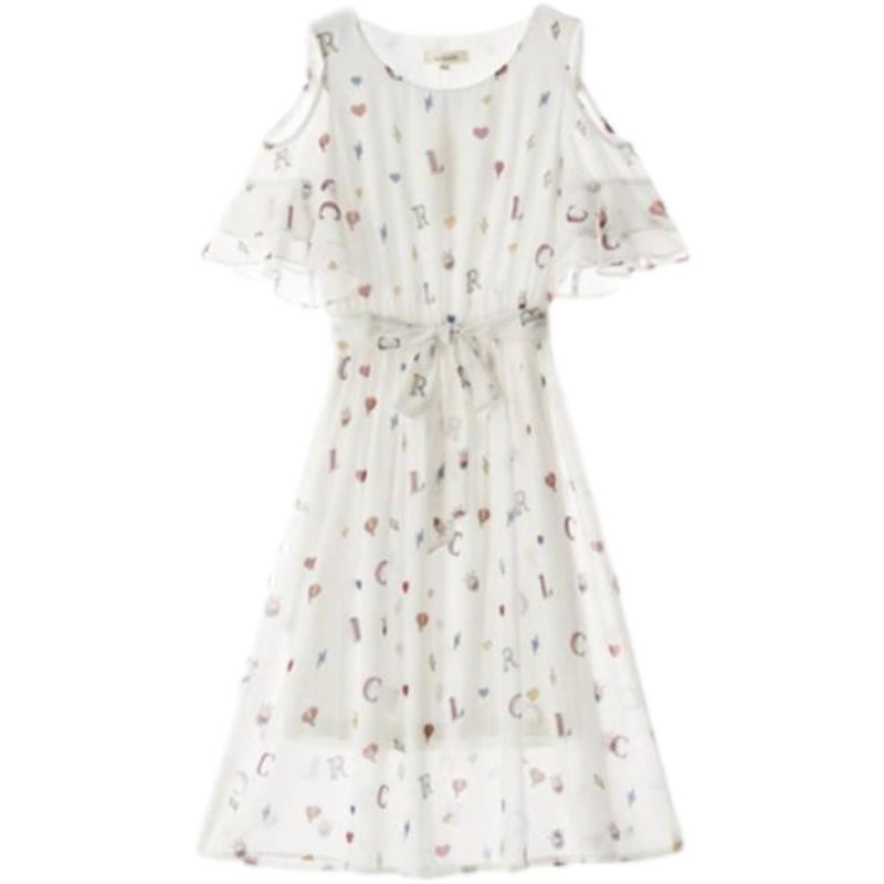 La Babite拉贝缇雪纺连衣裙女装2020夏季新款碎花法式收腰显瘦气质桔梗裙子